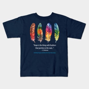 4 feathers dickinson quote Kids T-Shirt